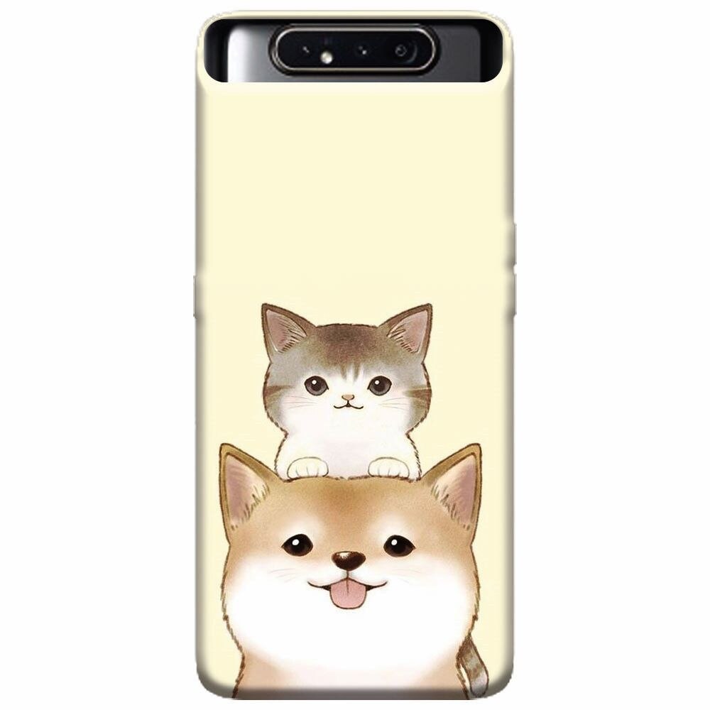 Husa silicon pentru Samsung Galaxy A80, Two Cat
