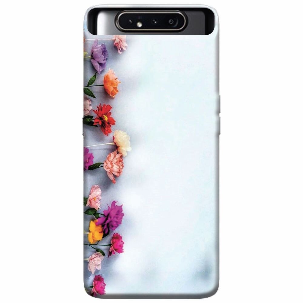 Husa silicon pentru Samsung Galaxy A80, Flowers