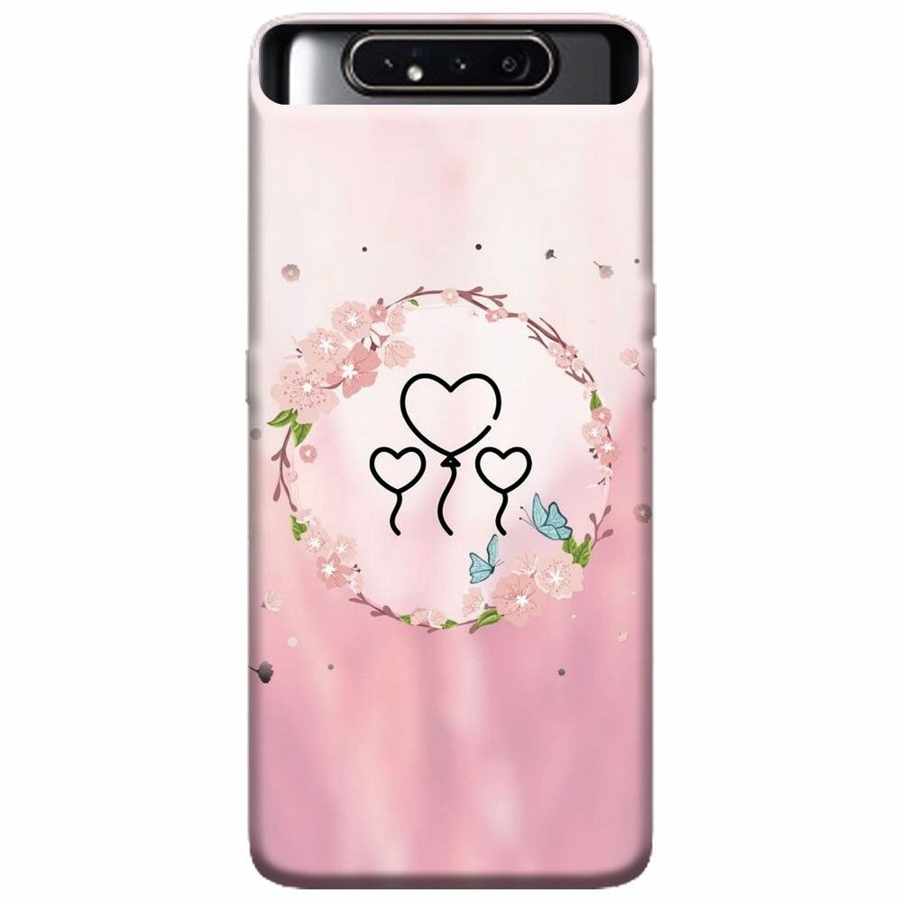 Husa silicon pentru Samsung Galaxy A80, Heart Baloons