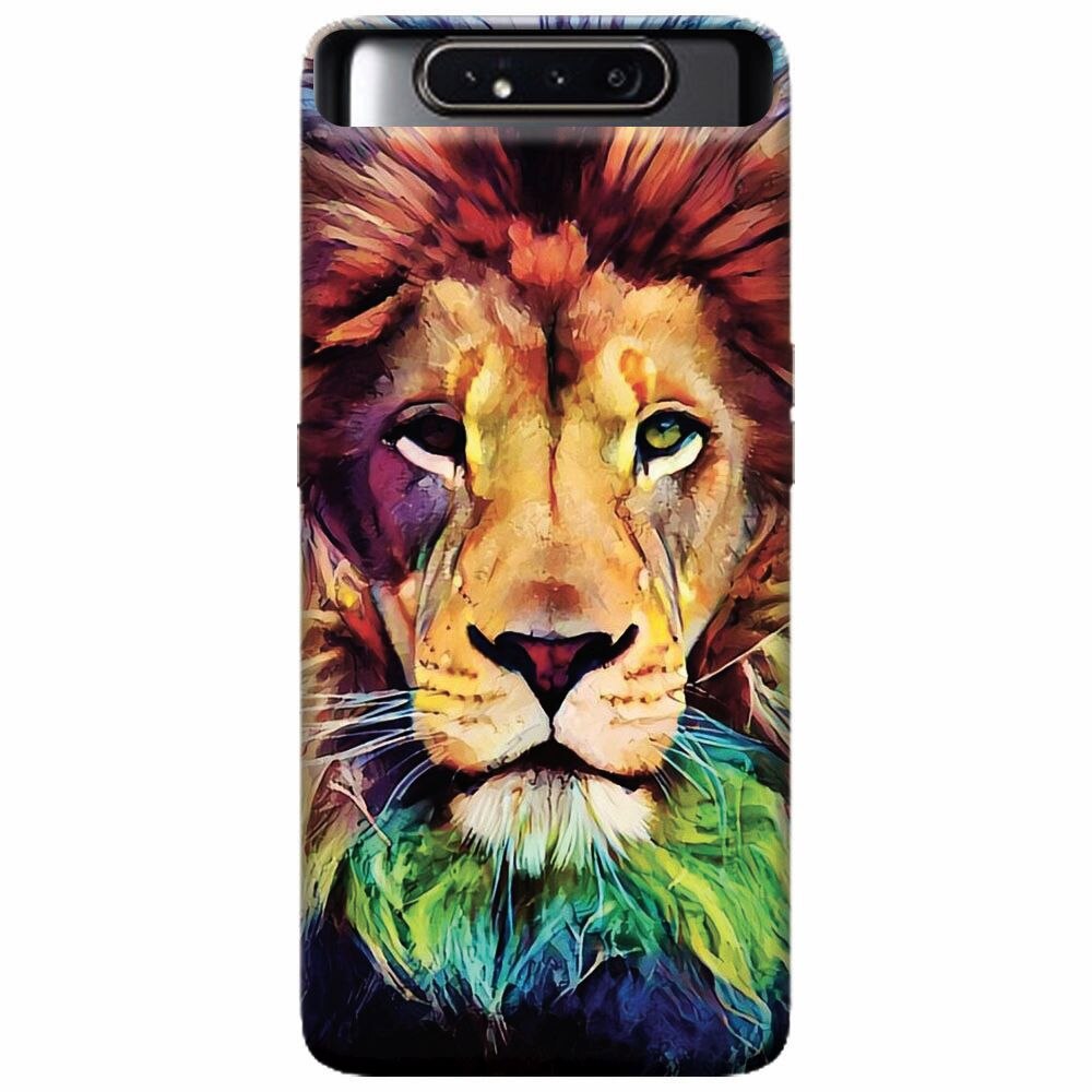 Husa silicon pentru Samsung Galaxy A80, Colorfull Lion