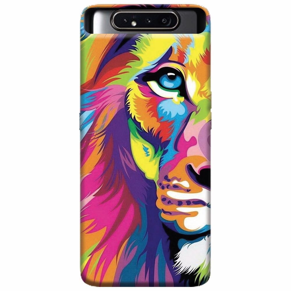 Husa silicon pentru Samsung Galaxy A80, Colorfull Lion 002
