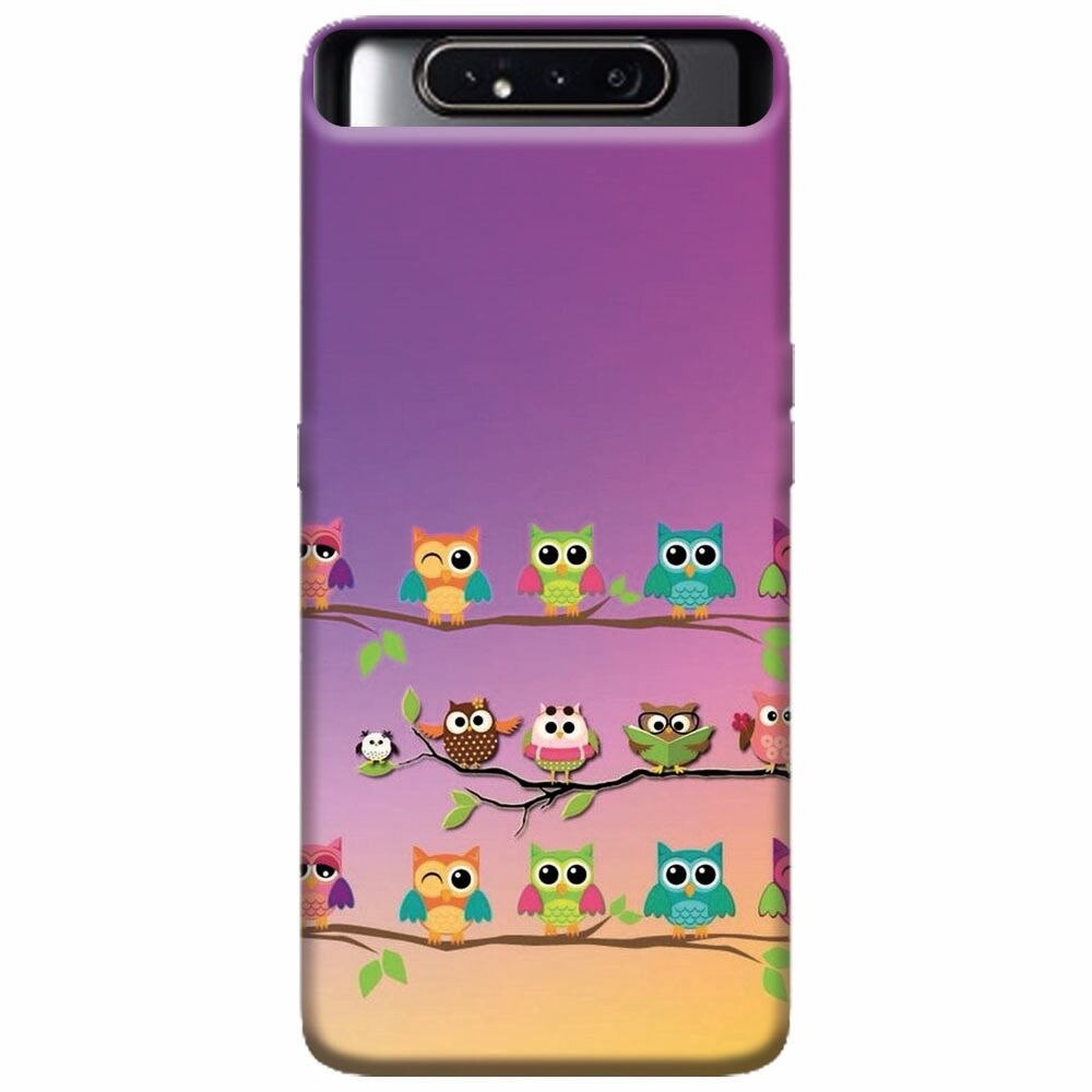 Husa silicon pentru Samsung Galaxy A80, Owls