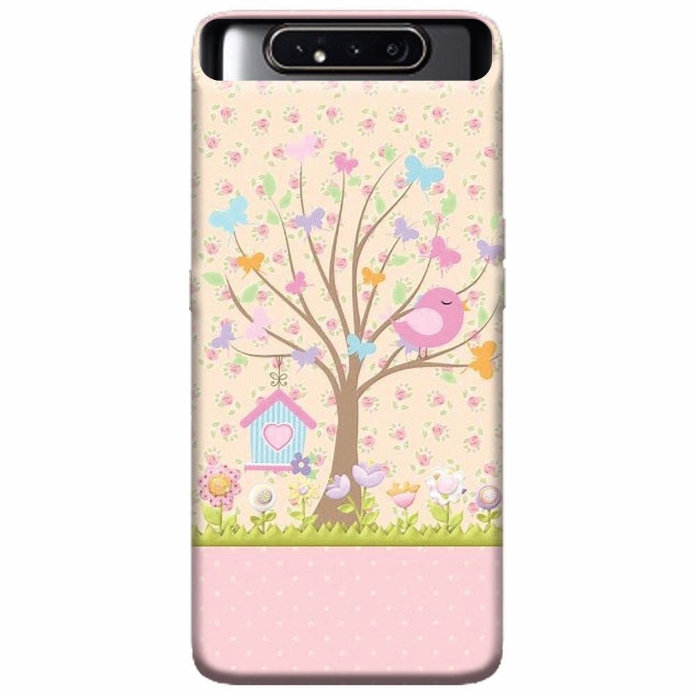 Husa silicon pentru Samsung Galaxy A80, Cute Birdhouse