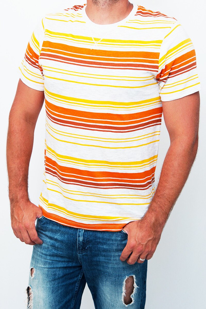 Tricou slim fit Kiabi, Portocaliu, S