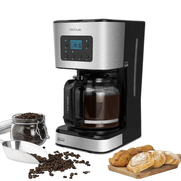 Espressor cu filtru Cecotec Coffee 66, 950 W, 1.5 L, negru, oțel inoxidabil