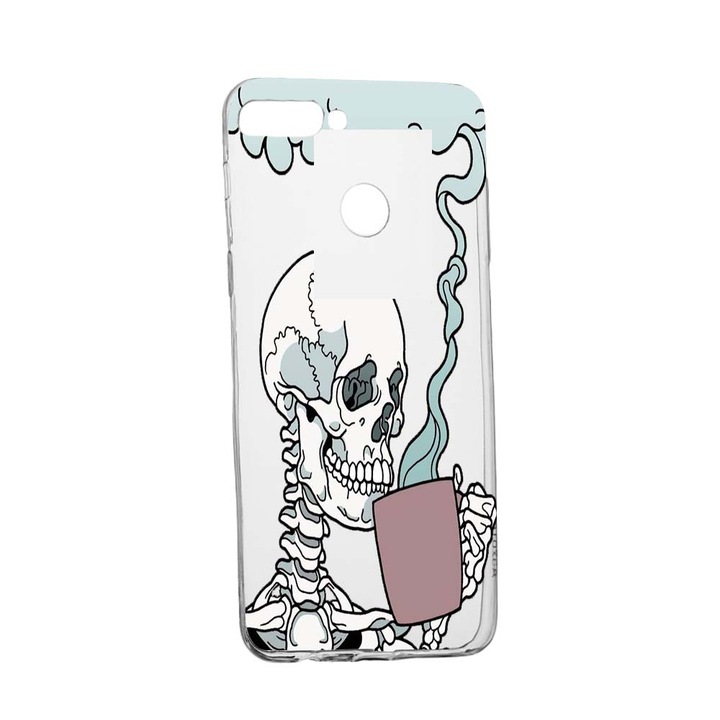 Thinking Skull védőtok Huawei Y7 Prime 2018 / Y7 2018-hoz, kopásálló, csúszásgátló, prémium szilikon, 252