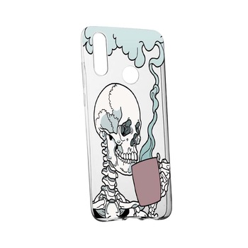 Husa de protectie Thinking Skull pentru Huawei P30 Lite, rezistenta la uzura, anti-alunecare, din silicon Premium, 252 Husa de protectie Thinking Skull pentru Huawei P30 Lite, rezistenta la uzura, anti-alunecare, din silicon Premium, 252