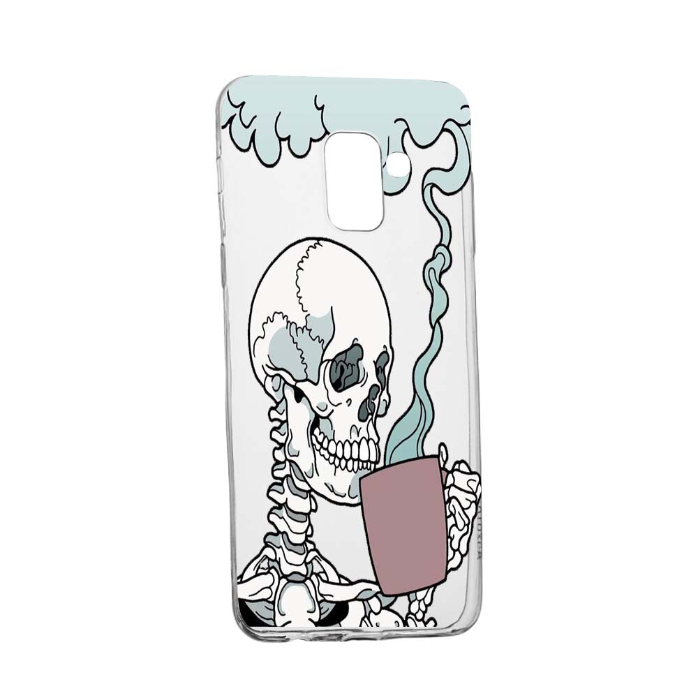 Husa de protectie Thinking Skull pentru Samsung Galaxy A6 2018, rezistenta la uzura, anti-alunecare, din silicon Premium, 252