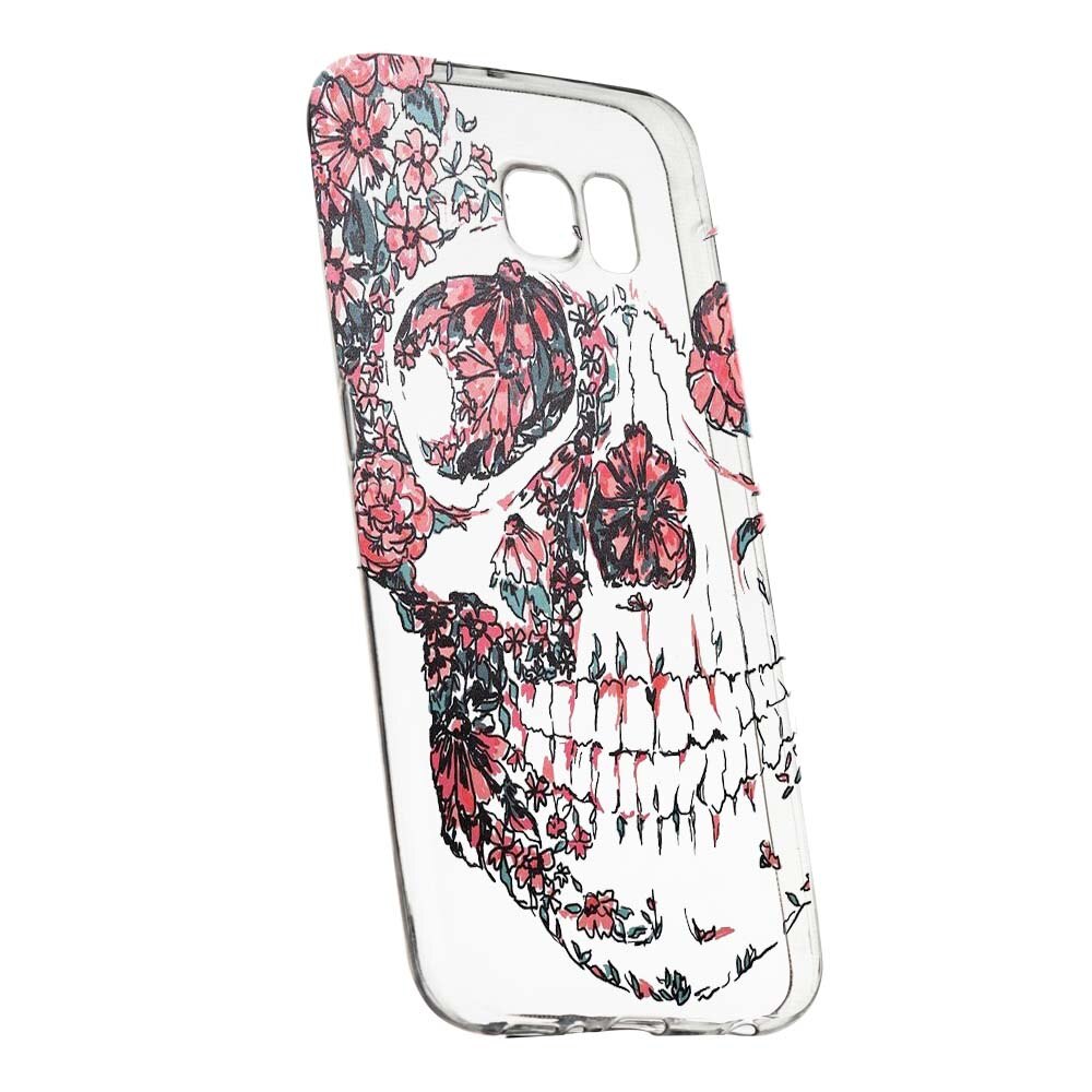 Husa de protectie Skull pentru Samsung Galaxy S6, rezistenta la uzura, anti-alunecare, din silicon Premium, 253