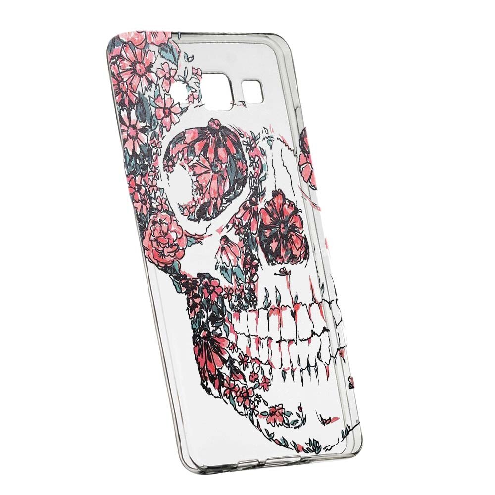 Husa de protectie Skull pentru Samsung Galaxy A3, rezistenta la uzura, anti-alunecare, din silicon Premium, 253