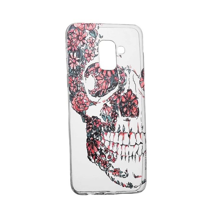 Husa de protectie Skull pentru Samsung Galaxy J6 2018, rezistenta la uzura, anti-alunecare, din silicon Premium, 253