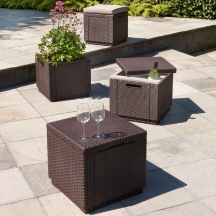 Scaun de terasa Keter CUBE GRAP Maro