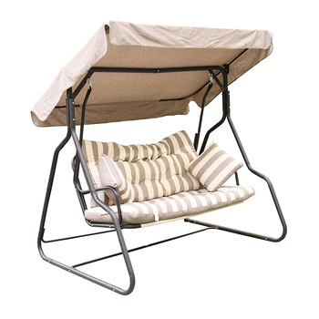 Balansoar pentru 3 persoane, dimensiune 180 x 110 x 156 cm, culoare bej Balansoar pentru 3 persoane, dimensiune 180 x 110 x 156 cm, culoare bej