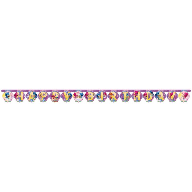 Banner decorativ pentru petrecere, Shimmer and Shine, 200 x 15 cm, 9902159, 1 buc