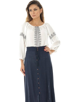 Fusta maxi, ROH, bleumarin, din fibre naturale, 36 Fusta maxi, ROH, bleumarin, din fibre naturale, 36