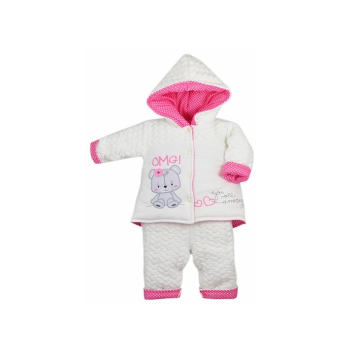 Compleu 2 piese pentru fetite Koala Amazing 05-514A, Alb, Alb/Roz
