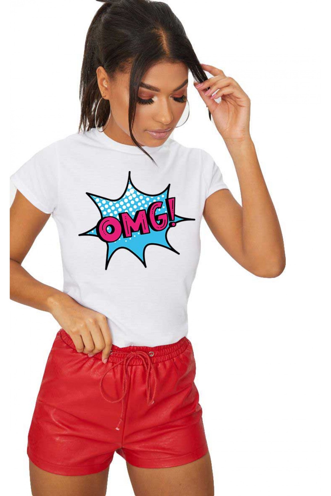 Tricou dama alb - OMG