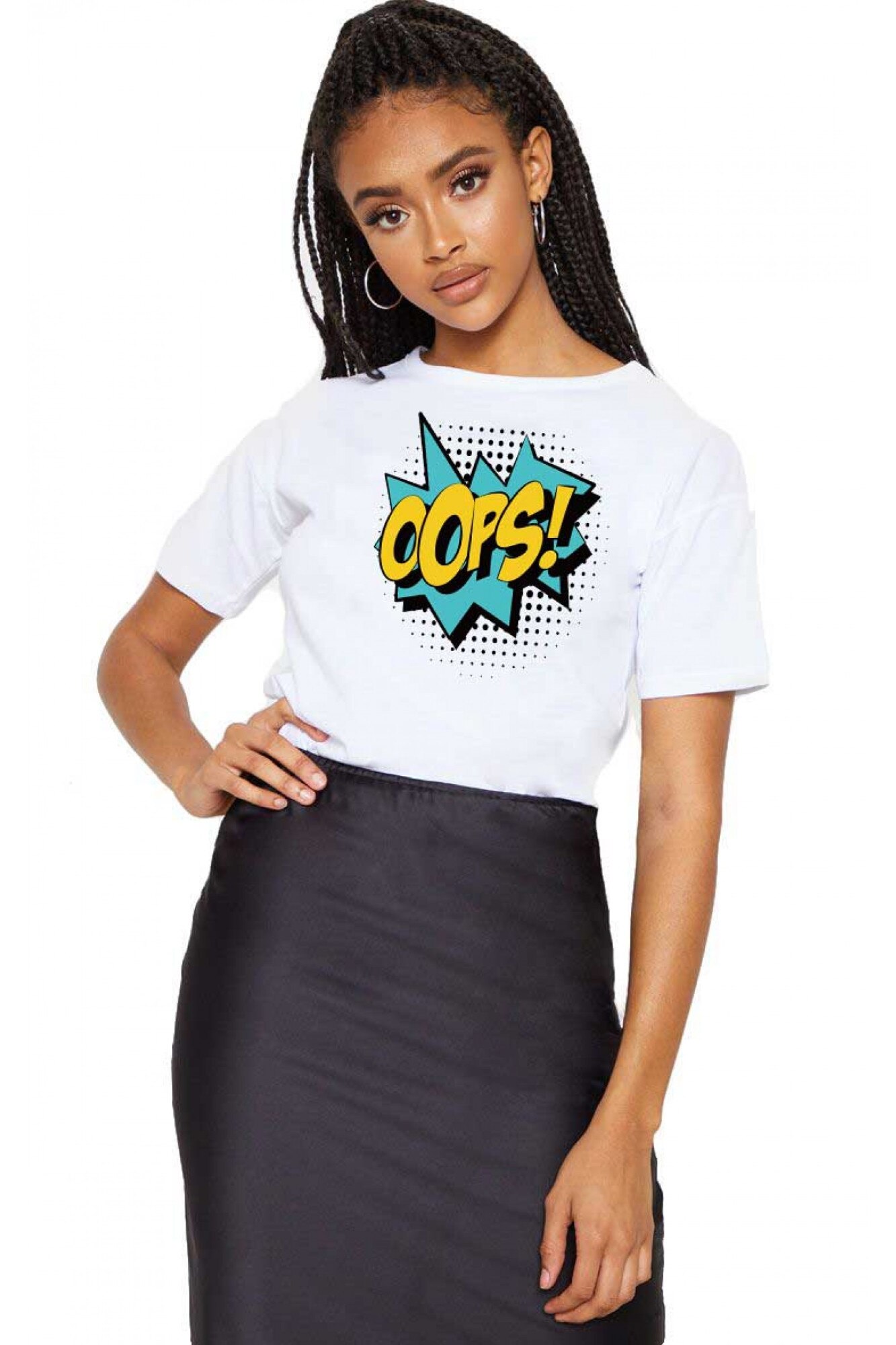 Tricou dama alb - Oops