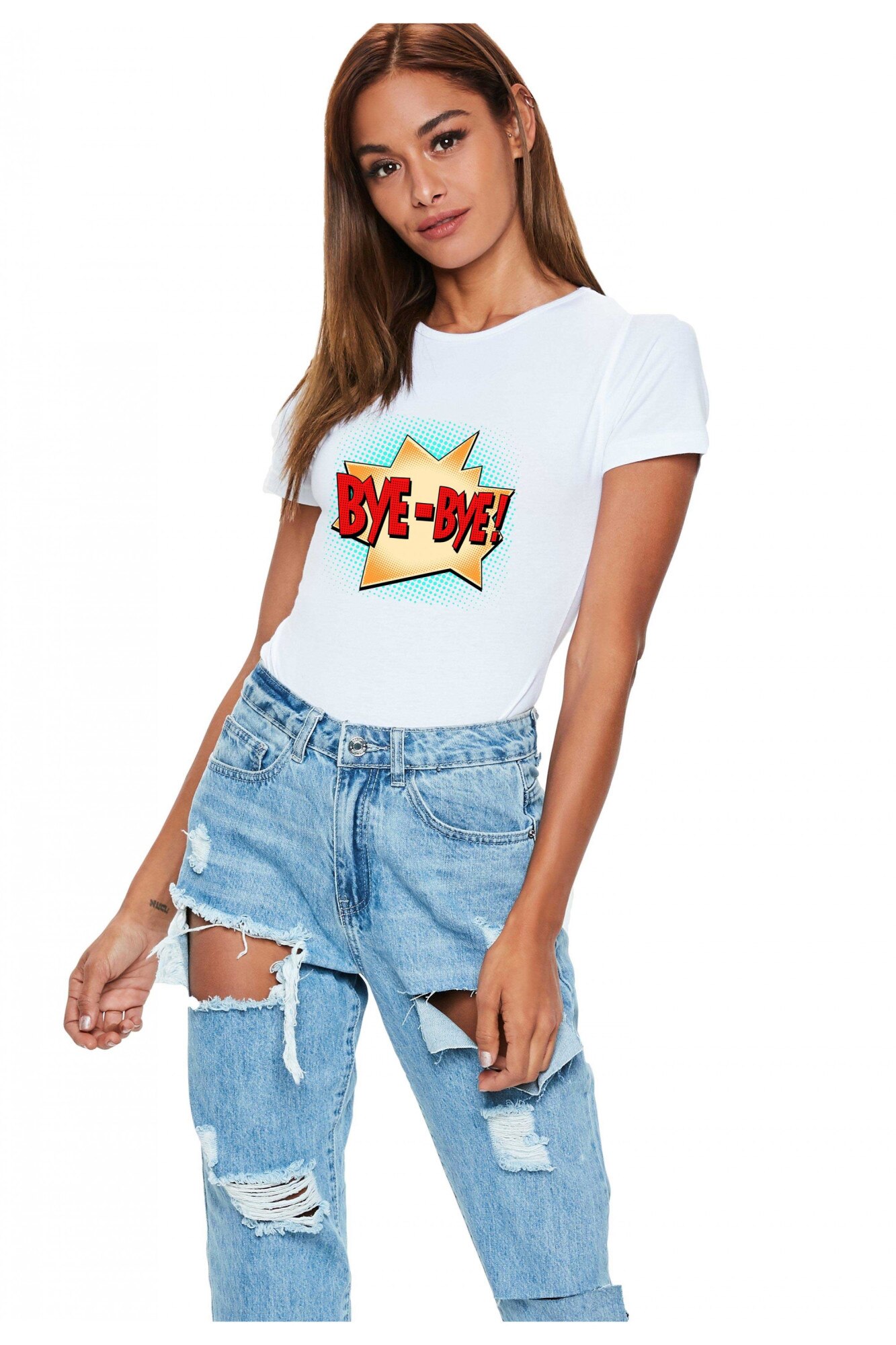 Tricou dama alb - Bye Bye