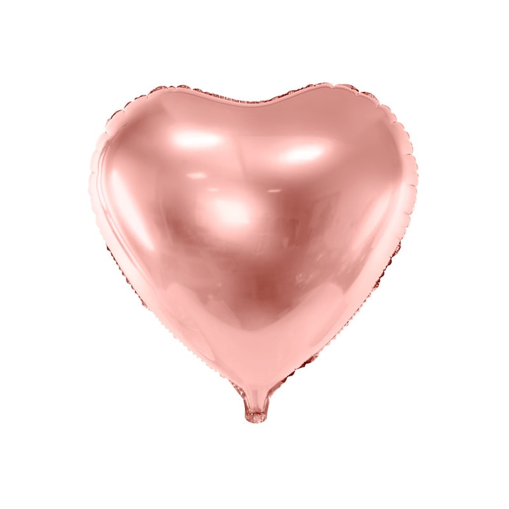 Фолиев балон сърце, 61 см, розов / златист