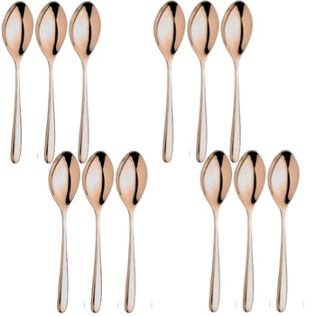 Set 12 linguri desert otel inoxidabil 18/10 INOXRIV NOVECENTO PINK GOLD Set 12 linguri desert otel inoxidabil 18/10 INOXRIV NOVECENTO PINK GOLD