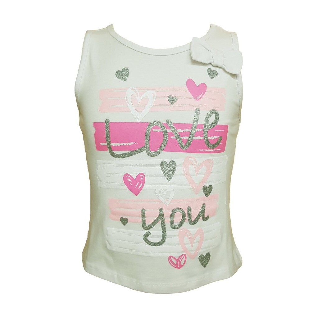 Tricou Glo Story, Love you, Alb