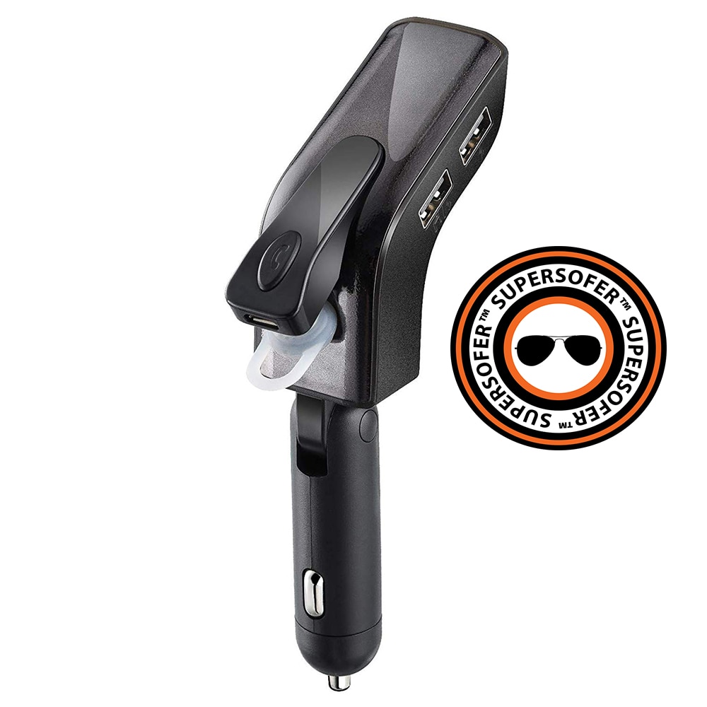 Casca Telefon Mobil cu Bluetooth 4.2 Hands-Free, Modulator FM, USB Mp3 Player iMango, 2 Porturi Incarcare Rapida, Afisaj Digital