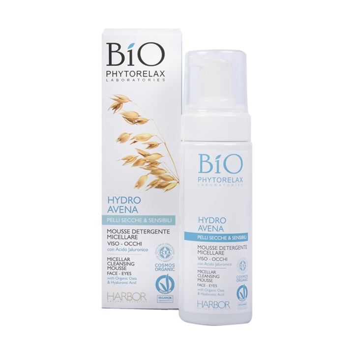 Мицеларна почистваща пяна Bio Planet, Хиалуронова киселина и овес, 150 мл