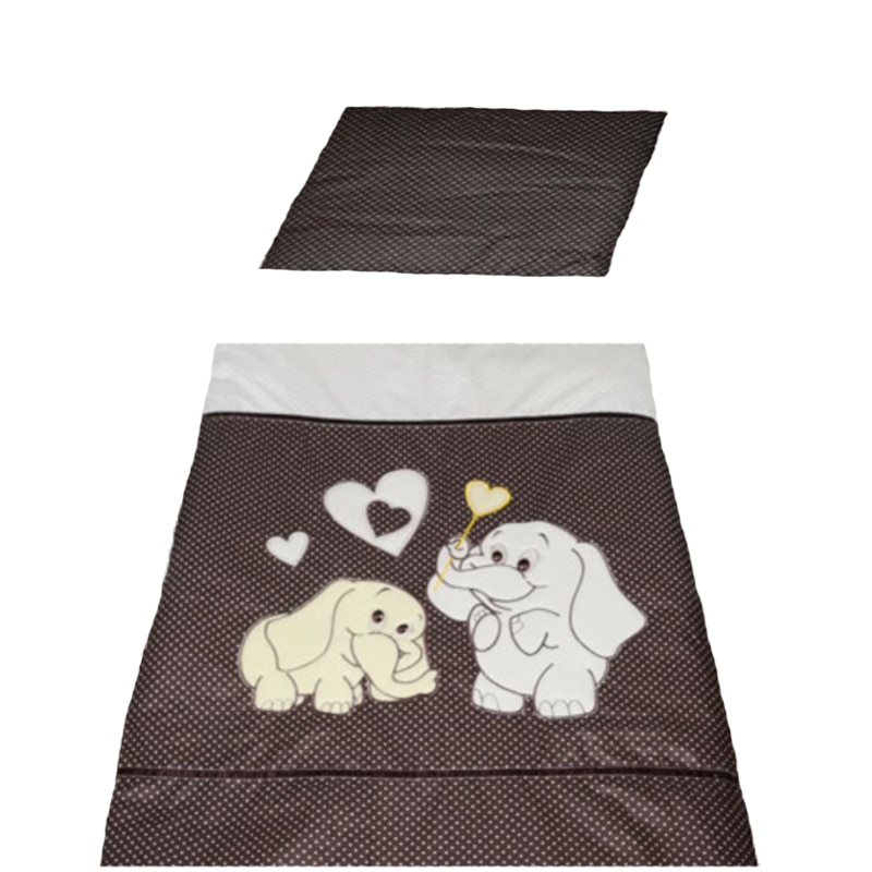 Set lenjerie de pat 2 piese pentru bebelusi Ty i My Elephant LPTME2-MA, Multicolor