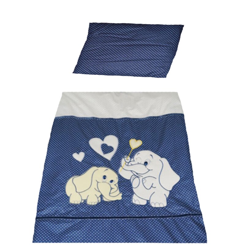 Set lenjerie de pat 2 piese pentru bebelusi Ty i My Elephant LPTME2-B, Multicolor