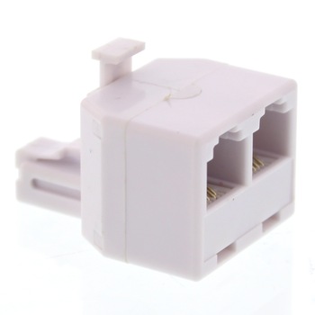 Distribuitor linie telefon, RJ11 4/6, 1x tata 2 x mama, blister, Well Distribuitor linie telefon, RJ11 4/6, 1x tata 2 x mama, blister, Well