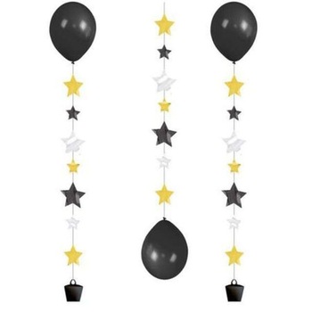 Panglica decorativa cu stelute pentru baloane cu heliu - 100 cm, Radar 9902240, 3 buc/set Panglica decorativa cu stelute pentru baloane cu heliu - 100 cm, Radar 9902240, 3 buc/set