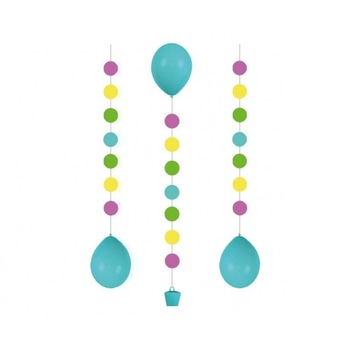 Panglica decorativa cu buline pentru baloane cu heliu, 100 cm, Radar 9902241, 3 buc/set Panglica decorativa cu buline pentru baloane cu heliu, 100 cm, Radar 9902241, 3 buc/set