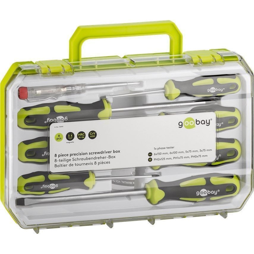 Set surubelnite Goobay 8 piese in carcasa plastic