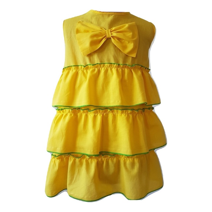 Rochie Vola galben/verde, bumbac 100