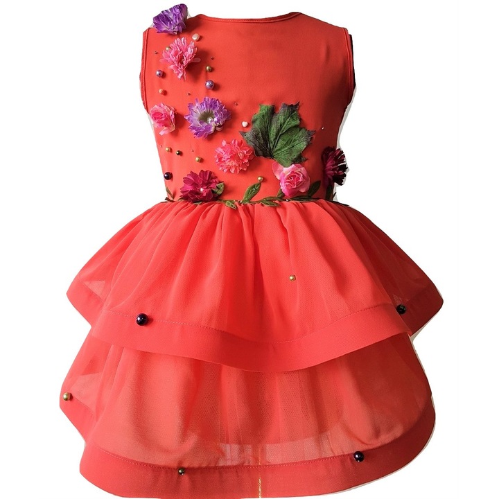 Rochie Rosaly, alteio kids collection, voal cu tulle culoare roz, 3-4 ani