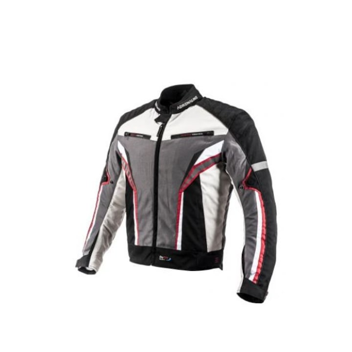 Motorkerékpár kabát textil Adrenaline Sola 2.0, szín szürke/fekete/piros, méret L
