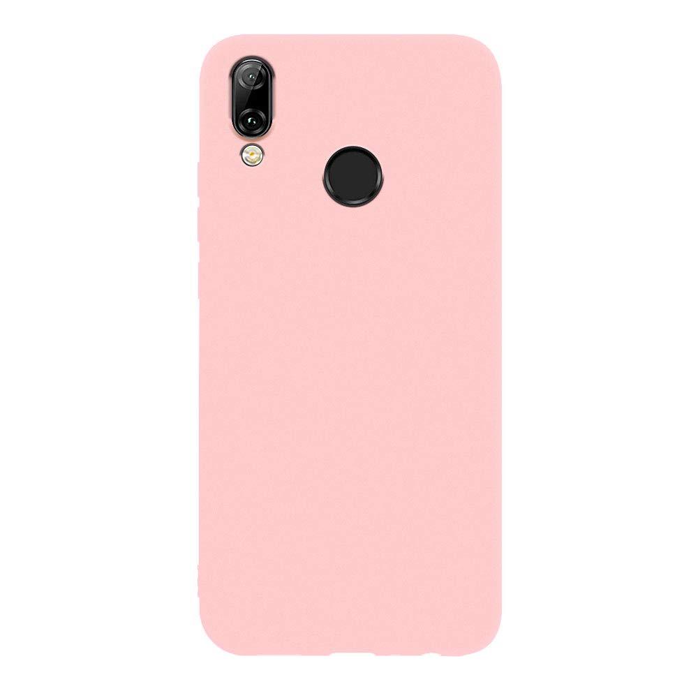 SET 1x Husa silicon Huawei P Smart 2019 Pink Mat + 1x Folie sticla securizata Huawei P Smart 2019, Antisoc, TPU, Viceversa