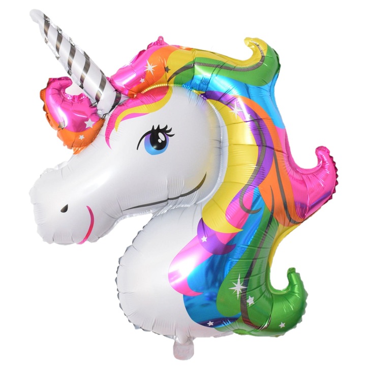 Rainbow Unicorn Head fólia lufi 108 x 88 cm