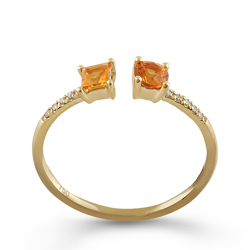 Inel Deruvo Aur 18k Diamante, Safire Portocalii, 51 R33005-OSADY