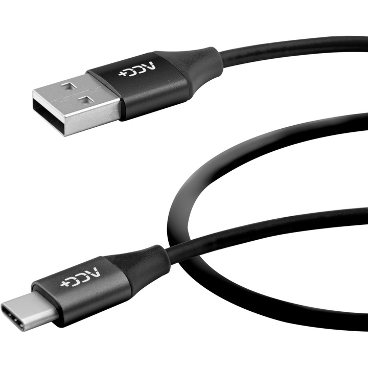 Cablu date Maxcom ACC+, USB Type-C, 1 m, Black