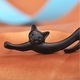 Cercel pisica, negru, de efect, 5 cm
