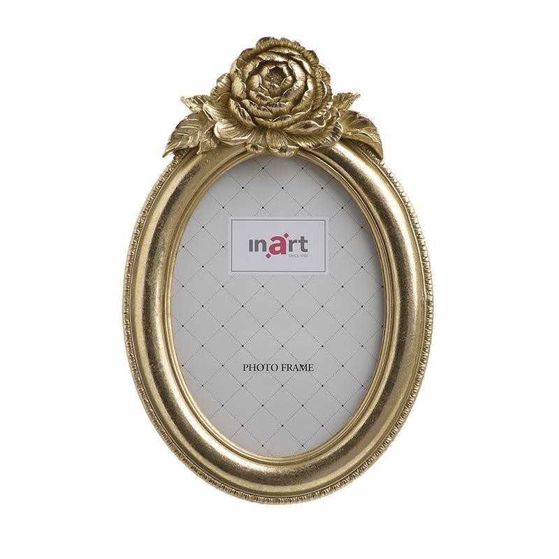 Rama foto Golden Flower din rasina 13 x 18 cm