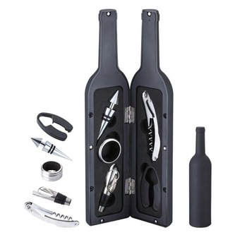 Set tip sticla cu accesorii pentru vin Bohmann, negru Set tip sticla cu accesorii pentru vin Bohmann, negru