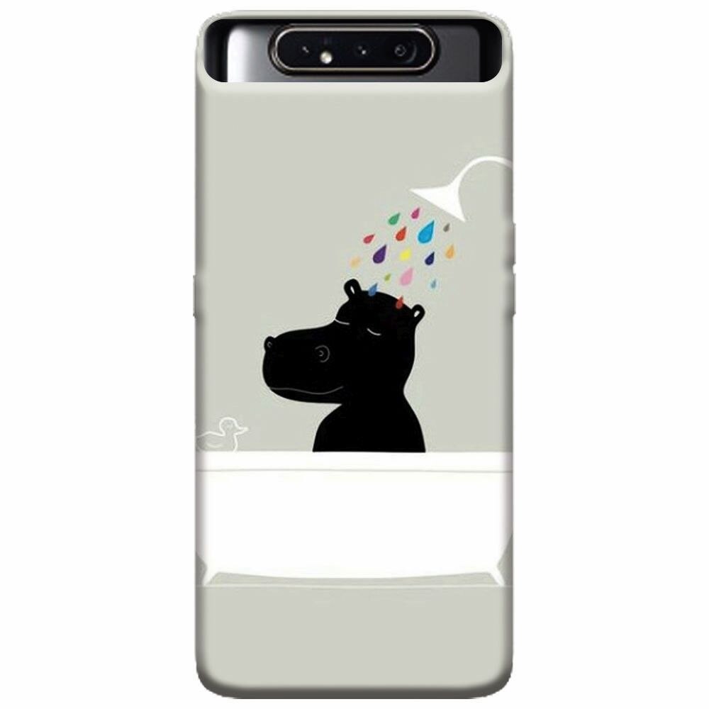 Husa silicon pentru Samsung Galaxy A80, Hippo Bath