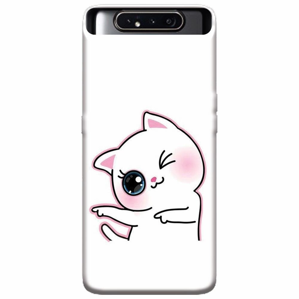 Husa silicon pentru Samsung Galaxy A80, Cute Kitty