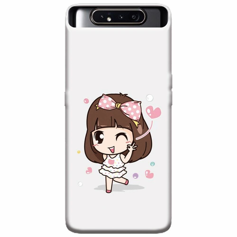 Husa silicon pentru Samsung Galaxy A80, Happy Girl