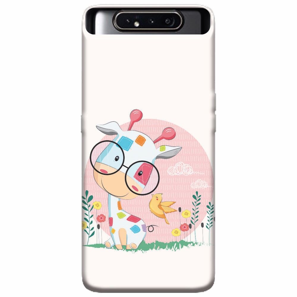 Husa silicon pentru Samsung Galaxy A80, Baby Giraffe