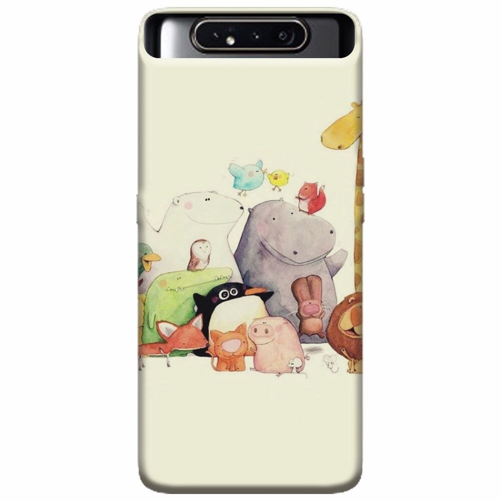Husa silicon pentru Samsung Galaxy A80, Cute Cartoon Animals