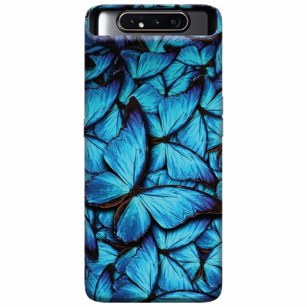 Husa silicon pentru Samsung Galaxy A80, Blue Butterfly 101